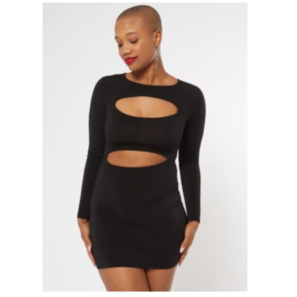 Rue21 black cutout bodycon dress - size XL
